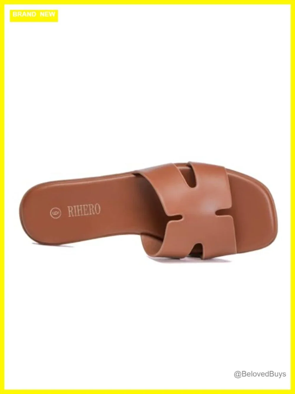 Women's Flat Slide Sandals Comfortable Slip On PU Leather Square Toe